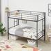 Bunk Bed Metal Twin Size Bunk Beds Frame with Ladder & Full-Length Guardrail Heavy Duty Sturdy 2 in 1 Convertible Bunk Bed