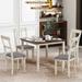 5-Piece Wood Dining Set, Square Dining Table with Tapered Legs, 4 Upholstered Dining Chairs for Dining Room
