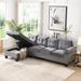 Modern L Shape Sofa, Sectional Sofa Set for Living Room, with 2 Cup Holders and Left Hand Storage Chaise Lounge, Living Room