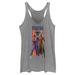 Juniors Okoye & Shuri Heather Gray Black Panther Duo Banner Tri-Blend Tank Top