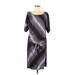 Calvin Klein Casual Dress - Shift Boatneck Short sleeves: Black Print Dresses - Women's Size 8