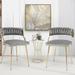 Gymax Velvet Dining Chairs Set of 4 Accent Upholstered Leisure Chairs