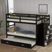 Solid Wood Bunk Bed , Hardwood Twin Over Twin Bunk Bed with Trundle and Staircase for Kids, Teens, Boys or Girls