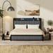 Queen Size Platform Bed with Charging Station and 4 Storage Drawers, Dark Gray