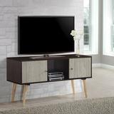47" Wide Retro TV Stand in Chocolate Gray Oak - 47 inches in width