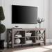58" Wood with Metal Open Back TV Stand in Gray Oak - 58 inches in width
