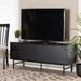 Brown Wood and Two-Tone Black and Gold Metal TV Stand - 52 inches