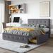 Queen Linen Upholstered Platform Bed with Tufted Headboard & 4 Drawers