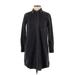 Madewell Casual Dress - Shirtdress Collared 3/4 sleeves: Black Print Dresses - Women's Size 2X-Small