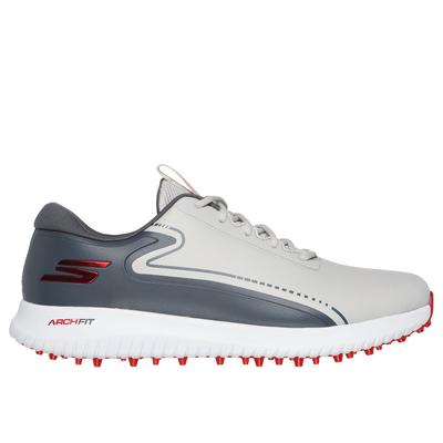 Skechers Men's GO GOLF Max 3 Shoes | Size 11.5 | Gray/Red | Synthetic/Textile | Arch Fit
