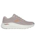 Skechers Men's Arch Fit 2.0 - Road Wave Sneaker | Size 11.5 Extra Wide | Taupe/Orange | Textile/Synthetic | Vegan | Machine Washable
