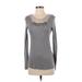 Simply Vera Vera Wang Long Sleeve Top Gray Tops - Women's Size Medium Petite