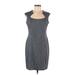 Vince Camuto Casual Dress - Sheath Scoop Neck Sleeveless: Gray Print Dresses - Women's Size 8