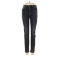 Risen Jeggings - Mid/Reg Rise Skinny Leg Boyfriend: Black Bottoms - Women's Size 26 - Dark Wash