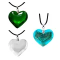 Mode mignon verre coeur pendentif de cou colliers femmes en cuir corde déclaration collier bijoux