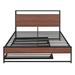 Williston Forge Tonisha Metal Bed Wood in Brown | 39 H x 55.7 W x 75.2 D in | Wayfair 0CB812D5267244C99F4B96A31FF316F9