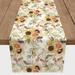 Red Barrel Studio® Briante Rectangle Floral Polyester Table Runner Polyester in Gray/Yellow | 72 W x 16 D in | Wayfair