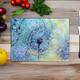 Dandelion Tempered Glass Cutting Board, Glass Placemats, dandelion, outside dining, turquoise dandelion clock, hot pot stand, textured glass