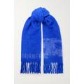 Burberry - Fringed Jacquard-knit Scarf - Blue