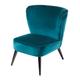 Fauteuil en velours de polyester recyclé bleu pétrole