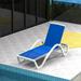 Patio Chaise Lounge Adjustable Aluminum Pool Lounge Chairs with Arm All Weather Pool Chairs for Outside in-Pool Lawn (Blue)