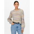 Strickpullover ONLY "ONLCARMA L/S PULLOVER KNT NOOS", Damen, Gr. L (40), bunt (pumice stone detail:with multi spacedye), Strick, Obermaterial: 80% Polyacryl, 20% Polyester, gemustert, modisch, Rundhals, Langarm, Pullover