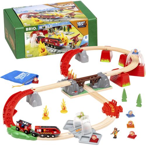 "Spielzeug-Feuerwehr BRIO ""BRIO WORLD, Feuerwehreinsatz-Rettungs-Set"" Spielzeugfahrzeuge bunt Kinder Spielzeugautos"