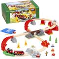 Spielzeug-Feuerwehr BRIO "BRIO WORLD, Feuerwehreinsatz-Rettungs-Set" Spielzeugfahrzeuge bunt Kinder Spielzeugautos