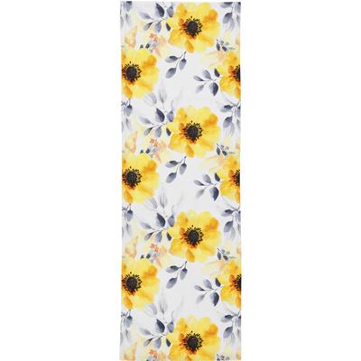 Tischläufer DONE. "Yellow Roses, mit Rosenmotiv", gelb (weiß, gelb, grau), B:45cm L:150cm, Baumwolle, Tischdecken, Digitaldruck, Maße ca. 45x150 cm Image
