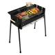 32.1in 3 Gears Folding Charcoal BBQ Grills Stove 201 Stainless Steel Barbecue Rack Charcoal Grill for 3-8 People