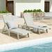 Polytrends Laguna Armless Reclining Poly Eco-Friendly Weather-Resistant Chaise with Side Table (3-Piece Set) Sand