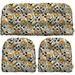 Indoor Outdoor 3 Piece Tufted Wicker Cushion Set Choose Size Color (Large Fournett Driftwood Floral)