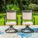 Summit Living 2 Pieces Outdoor Premium Cast Aluminum Dining Chairs Swivel Patio Chairs Black&Beige