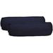 Set Of 2 Indoor Outdoor Decorative Bolster Jumbo (24 X 8 ) Neckroll Throw Pillows Sunbrella Canvas Navy