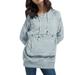 GWAABD Trendy Sweatshirts for Women Solid Color Pullover Pet Pouch Hoodie Long Sleeve Cat Dog Pocket Drawstring Hooded Sweatshirt for Women Grey XXL