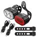 QIIBURR Bicycle Lights Front and Rear Rechargeable Bicycle Lights Bicycle Headlights Tail Lights Set Mountain Bike Lights Bike Headlight and Tail Light Set Bike Tail Light Rechargeable