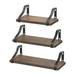 Hemoton 3 Tiers Wall Shelves Floating Shelves Wall Mounted Storage Shelves for Bedroom Living Room Bathroom Kitchen Office (Rustic Brown)