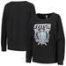 Women's Heather Charcoal Lilo and Stitch Triangle Lockup Raglan Pullover Sweatshirt