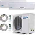 2 Zone Mini Split 12000 18000 Ductless Air Conditioner Pre-Charged Dual Zone Mini Split Includes Two Free 25 ft Linesets USA Parts & Awesome Support