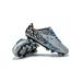 Woobling Boys Comfort Football Shoes Slip Resistant Soccer Cleats Sports Lace Up Sneakers Long Cleats Silver 4.5Y