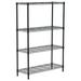 HYYYYH 36 W x 14 D x 54 H Four-Shelf Steel Shelving Unit 1400 lb Capacity Black