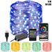 QIIBURR Led Lights Christmas Lights Outdoor Smart Rgb String Light Christmas Decoration Bluetooth 4.0 App Remote Music Christmas Light Remote Control Outdoor Christmas Decorations Lights Outdoor