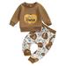 Kids Baby Boys Halloween Outfits Set Long Sleeve Sweatshirt Tops and Pumpkin Pants Suit Clothes