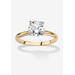 Women's Yellow Gold-Plated Cubic Zirconia Solitaire Engagement Ring by PalmBeach Jewelry in Cubic Zirconia (Size 12)
