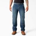 Dickies Men's Flex Relaxed Fit Double Knee Jeans - Tined Denim Wash Size 36 X 32 (DU604)