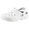 Hausschuh CROCS "Classic Lined Clog", Herren, Gr. 45, grau (weiß, grau), Croslite, casual, Schuhe, Gartenclog, Schlappen, Clog, mit kuscheligem Fellimitat