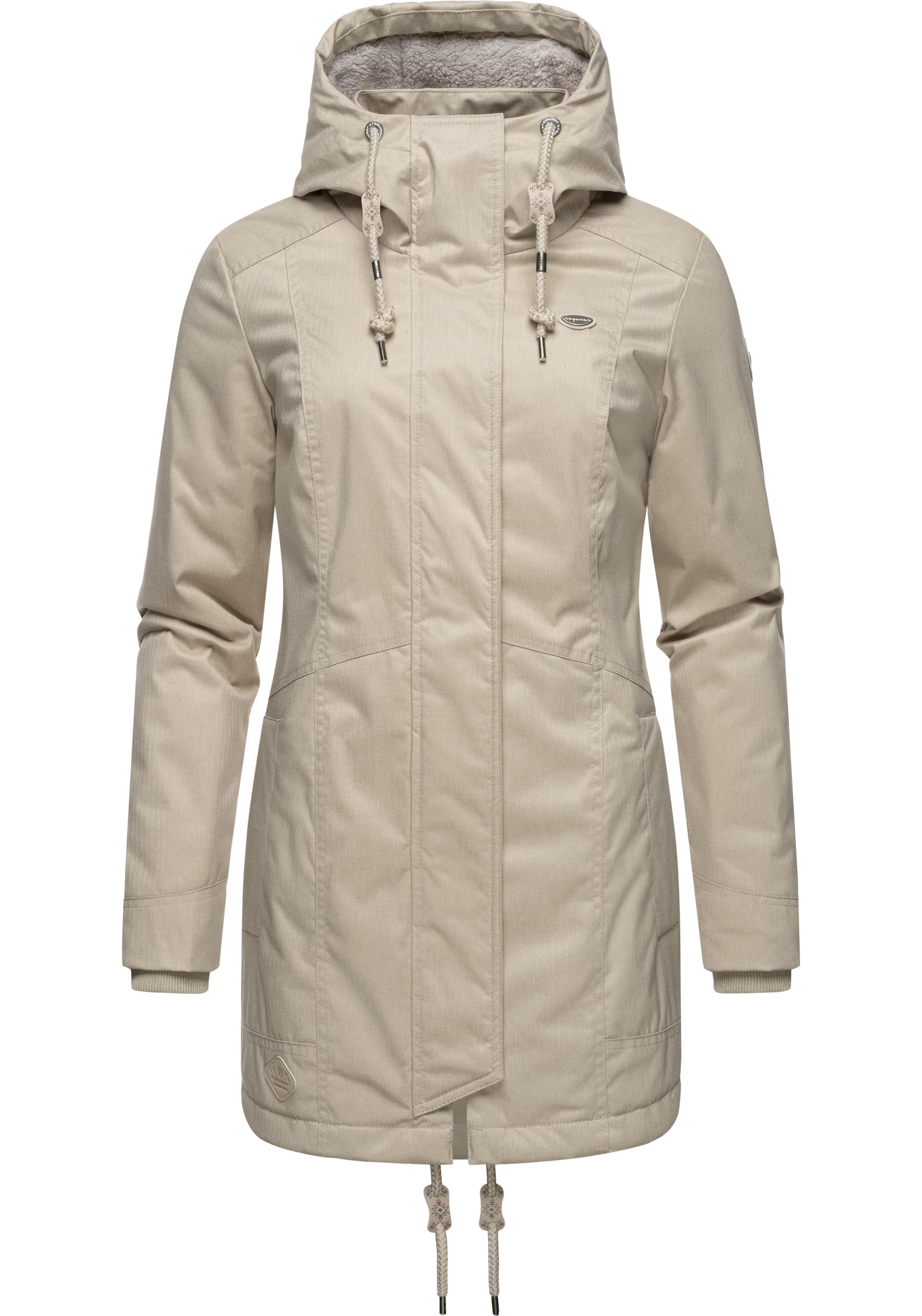 Winterjacke RAGWEAR "Tunned", Damen, Gr. M38, beige, Außenmaterial: 100% Polyester, Innenfutter: 100% Polyester, Wattierung: 100% Polyester, Modisch, figurbetont Po-bedeckend, Ärmel ohne Ärmelschlitz Rippstrickbündchen, Jacken, stylischer... Image
