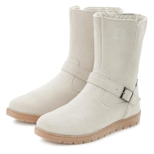 Winterstiefel ELBSAND Gr. 36, beige Damen Schuhe Boots,Winterstiefelette,Leder, wind- & wasserabweisende Tex-Membran