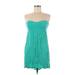 Express Casual Dress - Mini Sweetheart Sleeveless: Green Print Dresses - Women's Size Medium