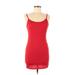 Shein Casual Dress - Bodycon Scoop Neck Sleeveless: Red Print Dresses - Women's Size 6